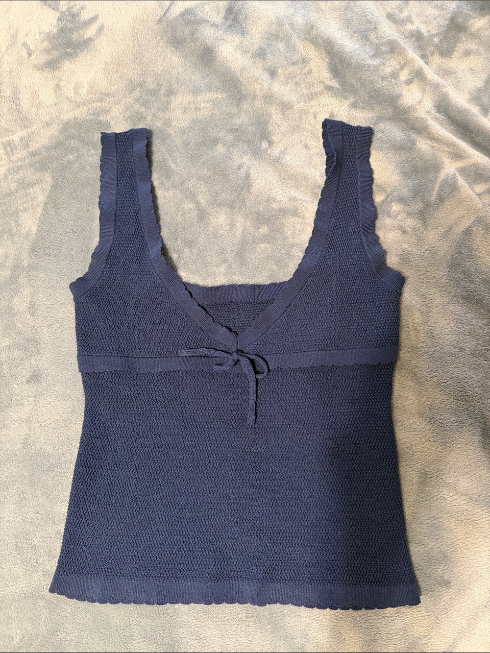 SHEIN Navy Knit Tie-Front Camisole